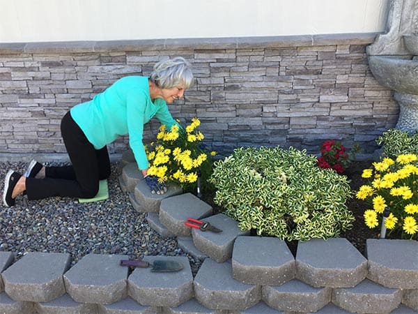 Joannie gardening